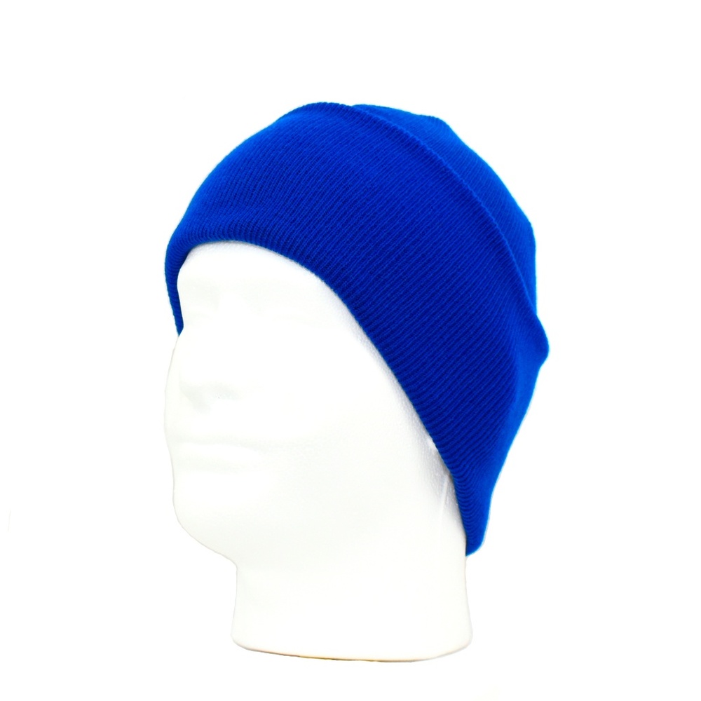 Blue Cuffed or Slouchy Style Knit Beanie